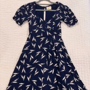 Maeve Navy & White Retro Style Dress